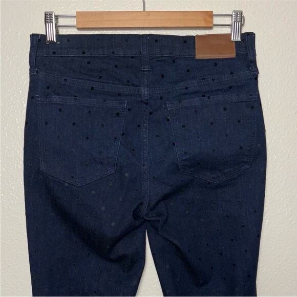 MADEWELL 9" High-Rise Skinny Jeans Flocked Dots Edition Women's 28 dark indigo - Picture 8 of 15